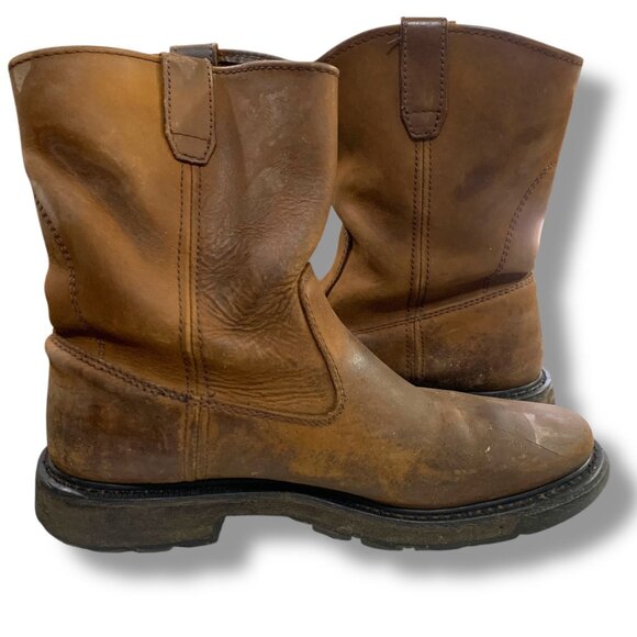 Wolverine Mens Brown Leather Work Boots Size 12 Durable Boot Sturdy Rubber Sole - Picture 5 of 9
